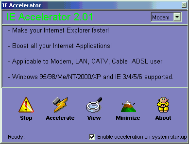 IE Accelerator Screenshot